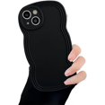 thumbnail image 1 of for iPhone Case,Cute Water Wave Ripple Shape Frame Camera Lens Protection Soft Shockproof Phone Case (Black,iPhone 15 Pro), 1 of 6