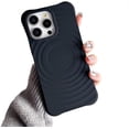 thumbnail image 1 of for iPhone Case,Cute Water Wave Ripple Silicone Pattern Camera Lens Protection Soft Shockproof Phone Case (Black,iPhone 12), 1 of 6