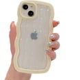 thumbnail image 1 of for iPhone Case,Cute Water Wave Shape Frame Clear Camera Lens Protection Soft Shockproof Phone Case (Yellow,iPhone 11), 1 of 6