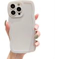 thumbnail image 1 of for iPhone Case,Cute Water Wave Shape Frame Silicone Camera Lens Protection Soft Shockproof Phone Case (White,iPhone 11 Pro Max), 1 of 6