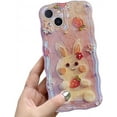thumbnail image 1 of for iPhone Case,Cute Wave Shape Frame Blu-ray Bunny Floral Pattern Camera Lens Protection Shockproof Cover Phone Case (Pink,iPhone 13), 1 of 5