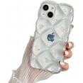 thumbnail image 1 of for iPhone Case,Cute Wave Shape Frame Rhombus Bubble Glitter Clear Soft Shockproof Phone Case (iPhone 12 Pro Max,Moon), 1 of 5