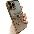 thumbnail image 1 of for iPhone Case,Glitter Sparkle Sparkly Gradient Bow Bumper Camera Lens Protection Soft Shockproof Phone Case (Gold,iPhone 15 Plus), 1 of 6