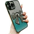 thumbnail image 1 of for iPhone Case,Glitter Sparkle Sparkly Gradient Bow Bumper Camera Lens Protection Soft Shockproof Phone Case (Green,iPhone 15 Pro), 1 of 6
