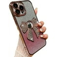 thumbnail image 1 of for iPhone Case,Glitter Sparkle Sparkly Gradient Bow Bumper Camera Lens Protection Soft Shockproof Phone Case (Rose Gold,iPhone 13 Pro), 1 of 6