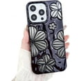 thumbnail image 1 of for iPhone Case,Luxury 3D Flower Hollow Floral ElectroPlated Gradient Bumper Camera Lens Protection Soft Shockproof Phone Case (Black,iPhone 15 Pro), 1 of 5