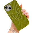 thumbnail image 1 of for iPhone Case,Luxury Butterfly Shape Water Ripple Pattern Camera Lens Protection Soft Shockproof Phone Case (Green,iPhone 12), 1 of 6