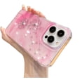 thumbnail image 1 of for iPhone Case,Luxury Crystal Diamend Rhinestone Glitter Sparkle Sparkly Dandelion Pattern Soft Shockproof Phone Case (Pink,iPhone 13 Pro), 1 of 6