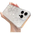 thumbnail image 1 of for iPhone Case,Luxury Crystal Diamend Rhinestone Glitter Sparkle Sparkly Dandelion Pattern Soft Shockproof Phone Case (White,iPhone 12), 1 of 5