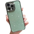 thumbnail image 1 of for iPhone Case,Luxury Crystal Diamend Rhinestone Sparkle Sparkly Bling Soft Shockproof Phone Case (Green,iPhone 12 Pro), 1 of 6