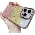 thumbnail image 1 of for iPhone Case,Luxury Crystal Sparkle Sparkly Gradient Camera Lens Protection Soft Shockproof Phone Case (Gold,iPhone 15 Pro Max), 1 of 6