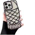 thumbnail image 1 of for iPhone Case,Luxury ElectroPlated Fish Shape Frame Clear Soft Shockproof Phone Case (Black,iPhone 15), 1 of 6
