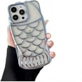 thumbnail image 1 of for iPhone Case,Luxury ElectroPlated Fish Shape Frame Clear Soft Shockproof Phone Case (Blue,iPhone 12), 1 of 6
