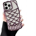 thumbnail image 1 of for iPhone Case,Luxury ElectroPlated Fish Shape Frame Clear Soft Shockproof Phone Case (Purple,iPhone 15 Pro Max), 1 of 6