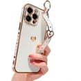 thumbnail image 1 of for iPhone Case,Luxury ElectroPlated Side Print Love Heart Pattern with Hand Bracelet Camera Lens Protection Shockproof Phone Case (White,iPhone 14), 1 of 6