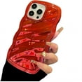 thumbnail image 1 of for iPhone Case,Luxury ElectroPlated Water Wave Ripple Camera Lens Protection Shockproof Phone Case (Red,iPhone 14 Pro Max), 1 of 6
