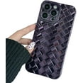 thumbnail image 1 of for iPhone Case,Luxury ElectroPlated Weave Flash Soft TPU Silicone Camera Lens Protection Soft Shockproof Phone Case (Purple,iPhone 14 Plus), 1 of 6