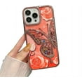 thumbnail image 1 of for iPhone Case,Luxury Glitter Sparkle Sparkly Bling ElectroPlated Butterfly Pattern Soft Shockproof Phone Case (Rose Gold,iPhone 15 Pro), 1 of 6