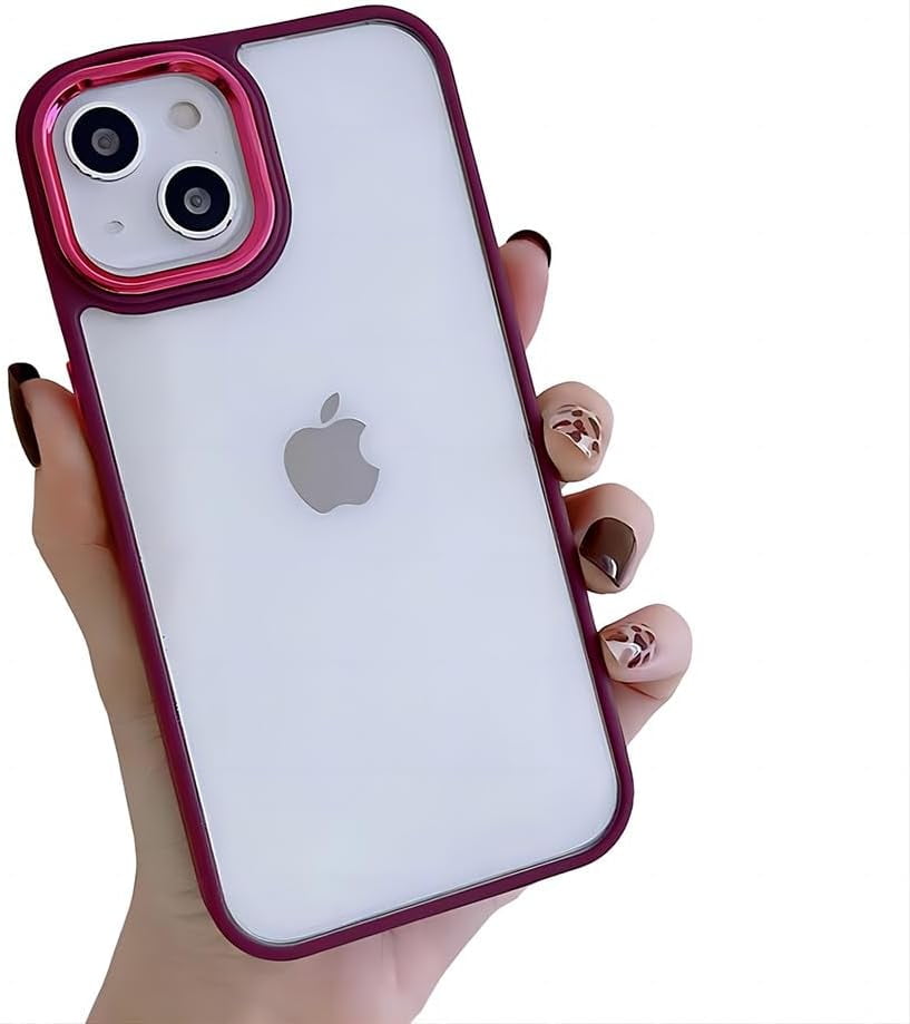 for iPhone Case,Luxury Matte Slicone Frame ElectroPlated Metal Lens
