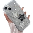 thumbnail image 1 of for iPhone Case,Luxury Sparkle Sparkly Star Bumper Camera Lens Protection Soft Shockproof Phone Case (Silver,iPhone 12 Pro Max), 1 of 5