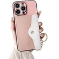 thumbnail image 1 of for iPhone Case,PU Leather Kickstand Card Holder Slots with Ring Holder Bumper Camera Lens Protection Soft Shockproof Phone Case (Pink,iPhone 13), 1 of 7