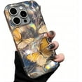 thumbnail image 1 of for iPhone Case,Water Ripple Butterfly Pattern Silicone Bumper Camera Lens Protection Soft Shockproof Phone Case (Gold,iPhone 13), 1 of 6