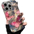 thumbnail image 1 of for iPhone Case,Water Ripple Butterfly Pattern Silicone Bumper Camera Lens Protection Soft Shockproof Phone Case (Pink,iPhone 15 Pro), 1 of 6