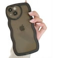thumbnail image 1 of for iPhone Case,Wave Frame Slim Translucent Matte Love Heart Shape Camera Lens Protection Soft Shockproof Phone Case (Black,iPhone 15 Plus), 1 of 6