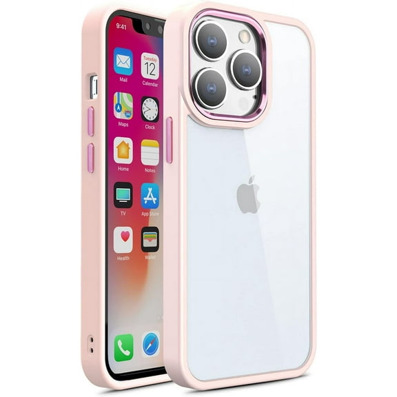 for iPhone Clear Case, Slim Shockproof Protective Phone Cases Compatible with iPhone (Pink, iPhone11)