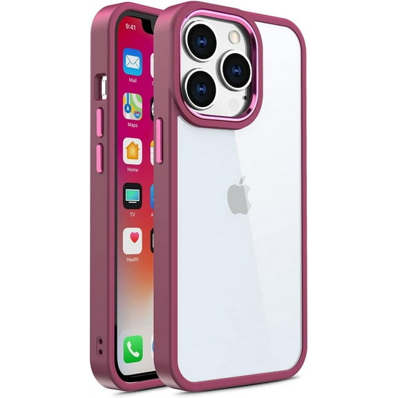 for iPhone Clear Case, Slim Shockproof Protective Phone Cases Compatible with iPhone (Red, iPhone13)
