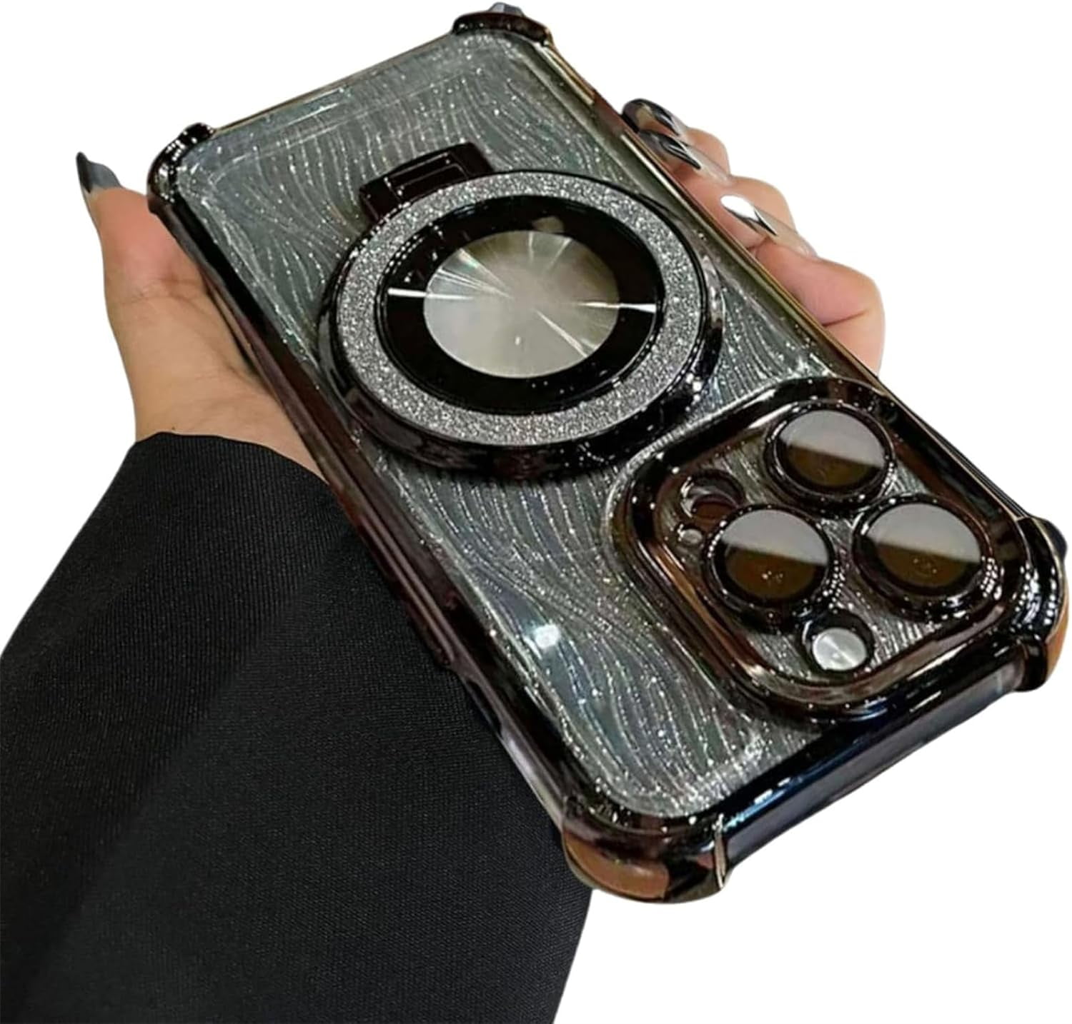 Coque Magnétique Avec Kickstand Pour IPhone 16/15/14 Pro Max - Protection 4 Coins, Finition Brillante, Support Intégré - 7
