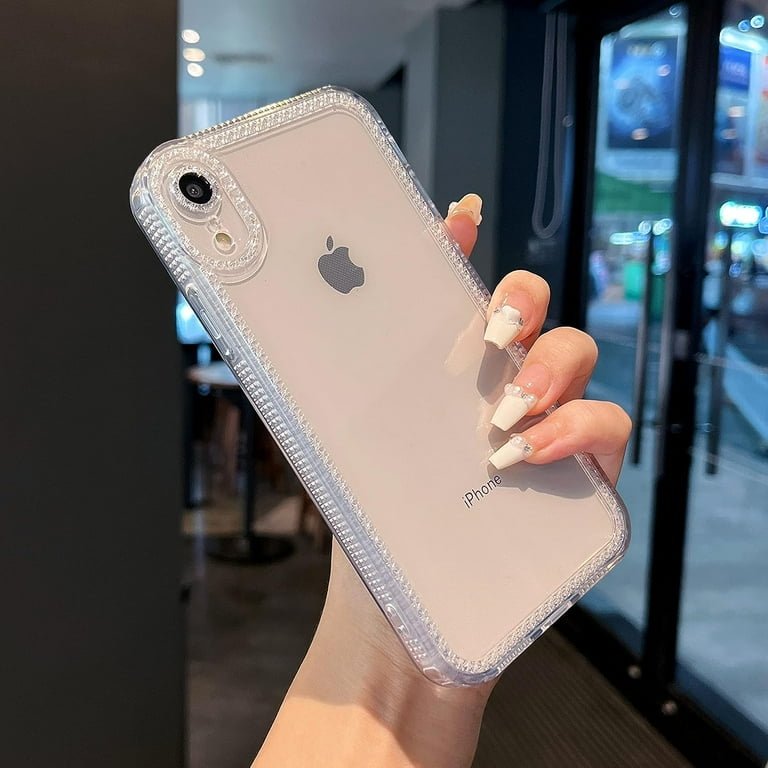 for iPhone XR inch,Sparkly Cute Clear Case for Women Girls