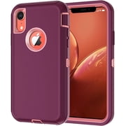 Petocase for iPhone XR Case,Shockproof Dust/Drop Proof 3-Layer Protection [Without Screen Protector] Rugged Heavy Duty Durable Cover Case,Purple Pink
