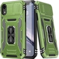 thumbnail image 1 of for iPhone XR Case with Screen Protector,Sliding Camera Cover,-Grade Cover with  Stand Phone Case 6.1" Olive Green, 1 of 14
