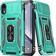 thumbnail image 1 of for iPhone XR Case with Screen Protector,Sliding Camera Cover,-Grade Cover with  Stand Phone Case 6.1" Turquoise, 1 of 14