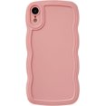 thumbnail image 1 of for iPhone Xr Case, Solid Color Curly Wave Frame Soft Compatible with iPhone Case (Pink,iPhone Xr), 1 of 7