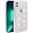 thumbnail image 1 of for iPhone Xs Max Case Clear, Transparent Shockproof Bumpers Phone Cases, Cartoon Pattern for Women Gift Shockproof Soft TPU Clear Case, Pink Peach, 1 of 13