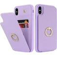 for iPhone Xs Max Case with Card Holder,Credit Card Holder,Ring Stand