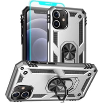 for iphone 12 Case, iphone 12 Pro Phone Case, [Military Grade 16ft. Drop Tested] Ring Shockproof Protective Phone Case for iphone 12/12 Pro,Sliver