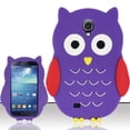 thumbnail image 1 of for samsung galaxy s4 i9500 - owl 3d silicon skin case - purple scowl, 1 of 3