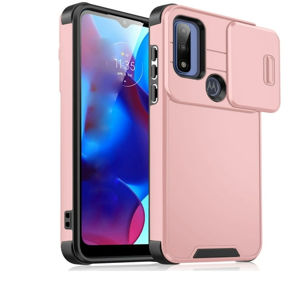 forMotorola Moto G (2023) 2-in-1 Phone Case, with Sliding Camera Lens Cover Military Grade Non-Slip Anti-fall Shockproof Heavy Duty Non-slip Protective Phone Case Cover,Pink