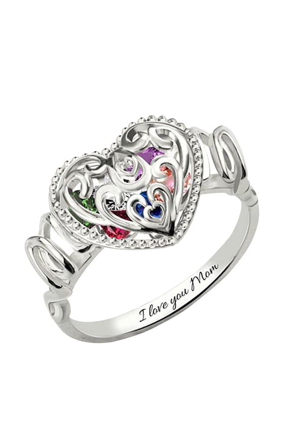 Dimple Zircon Shape Hollow Pattern Ring in 925 Sterling Silver