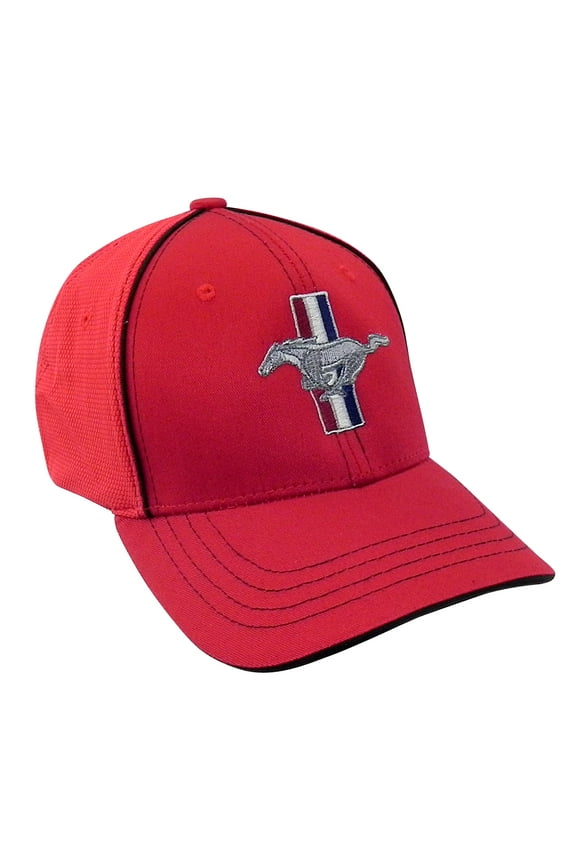 ford mustang red flex fit baseball cap