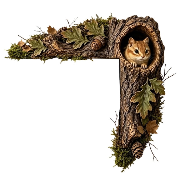 forest Door Frame Corner Decor 9.8",Woodland Squirrel Tree Hole Doorway Sign for Home