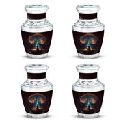 forest tree-generative-ai Decorative Tiny Urn for Cherished Moments - Sleek Design for Adult Remembrance Funeral Urns For Human Ashes - Memorial Urns 3 Inch, Set Of 4