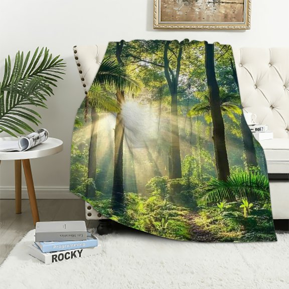 forest trees sunlight Blanket for Bed, Blanket Gifts for All Seasons