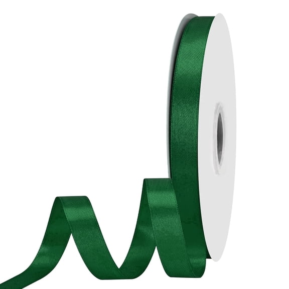 LEEQE Ribbon Double Face Forest Green Satin 7/8 Inch 100 Yards