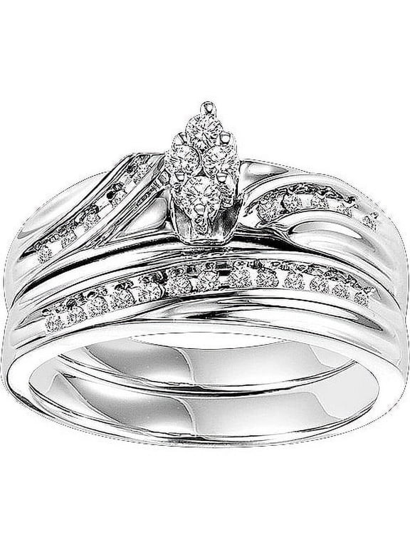Marquise Diamond Bridal Set, 1/4 ct tw in Sterling Silver