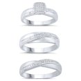 thumbnail image 1 of forever Bride Sterling Silver Diamond Engagement Ring Trio Set, 1/10 Ct, 1 of 8