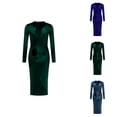 thumbnail image 1 of formal Gowns and Evening Dresses Holiday Dresses for Women Long Sleeve Velvet Bodycon Dress Elegant formal Gown With Slim Fit and Design for Casual Evening Party Wear, 1 of 8